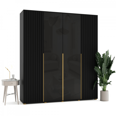 Szafa uchylna czterodrzwiowa z lamelami i lacobelem na wymiar Nola