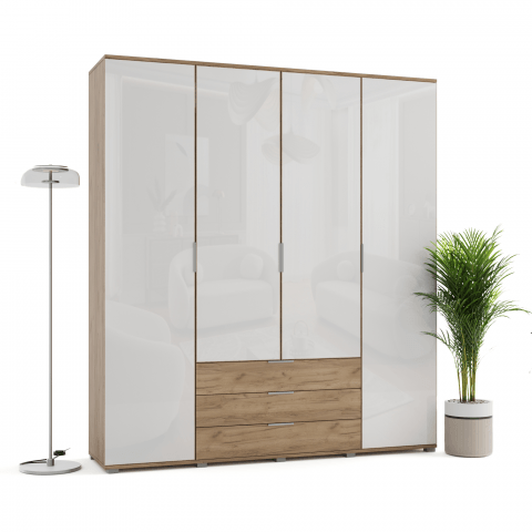 Szafa uchylna czterodrzwiowa z szufladami i lacobelem na wymiar Astra