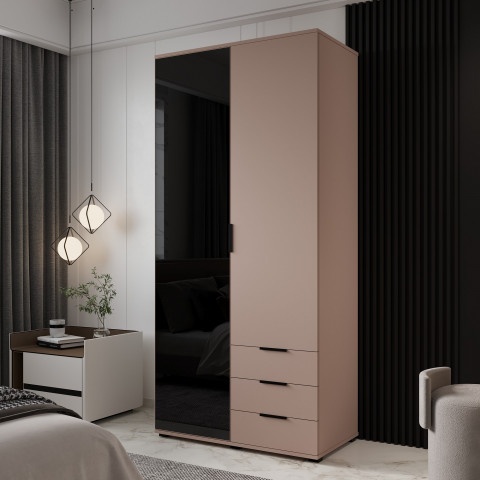 Szafa uchylna dwudrzwiowa z lacobelem i szufladami na wymiar Gabi