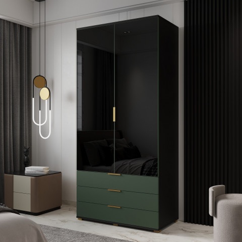 Szafa uchylna dwudrzwiowa z szufladami i lacobelem na wymiar Vela