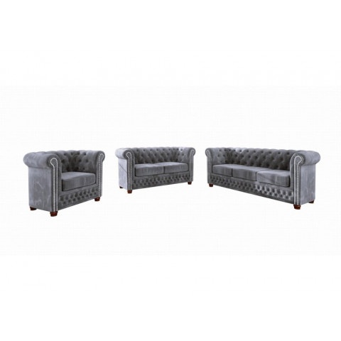 Zestaw mebli pikowanych Chesterfield 3+2+1 FELIX