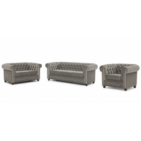 Zestaw mebli pikowanych Chesterfield 3+2+1 FELIX BLINK