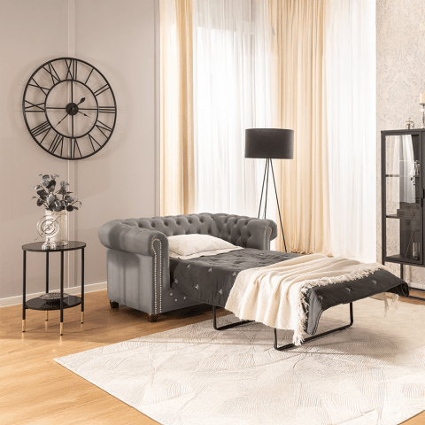 Sofa dwuosobowa z funkcją spania pikowana Chesterfield FELIX BLINK 2