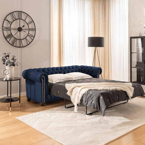 Sofa trzyosobowa z funkcją spania pikowana Chesterfield FELIX BLINK 3