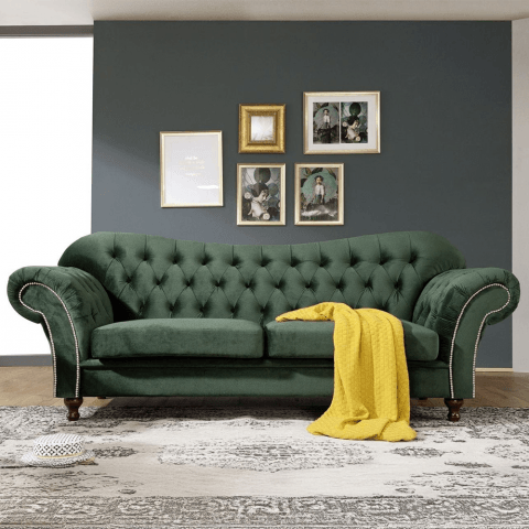 Sofa dwuosobowa pikowana Chesterfield PARIS