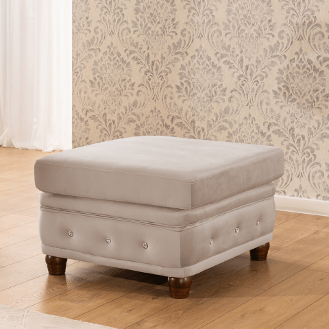 Puf pikowany z kryształkami Chesterfield 75x70 FELIX BLINK