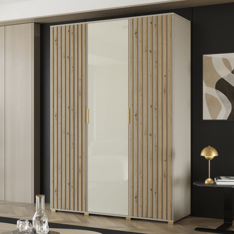 Szafa uchylna trzydrzwiowa z lamelami i lacobelem na wymiar Luka