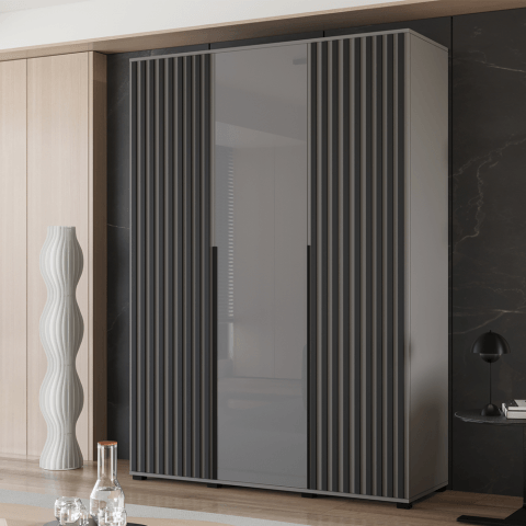 Szafa uchylna trzydrzwiowa z lamelami i lacobelem na wymiar Nola