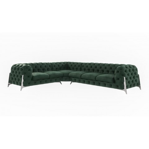 Narożnik sześcioosobowy pikowany glamour Chesterfield KALIFORNIA 2+E+3