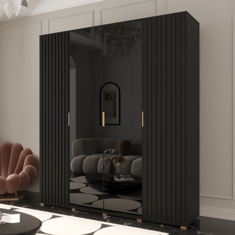 Szafa uchylna czterodrzwiowa z lamelami i lacobelem na wymiar Luka