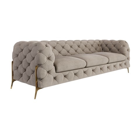 Sofa trzyosobowa pikowana glamour Chesterfield TEO HIGH 3