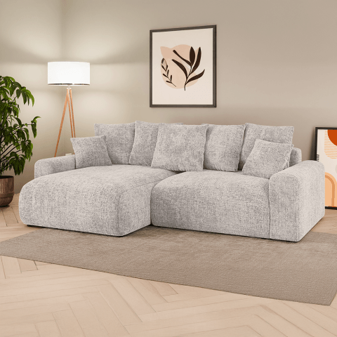 Narożnik czteroosobowy z funkcją spania Cleo small – beżowy, elegancki mebel do salonu