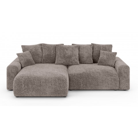 Narożnik czteroosobowy Cleo small – brązowy narożnik z funkcją spania do salonu