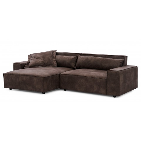 Narożnik czteroosobowy Ravello ciemnobrązowy – wygodny narożnik w ekoskórze