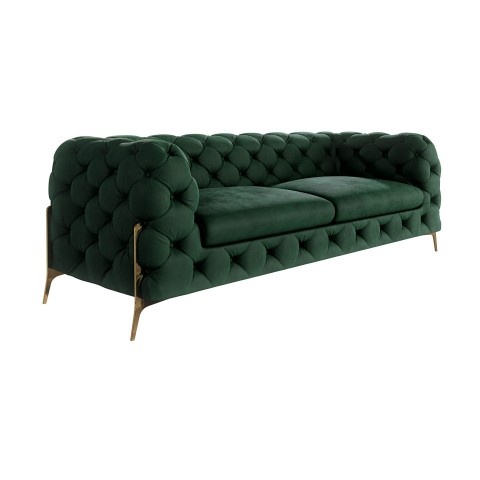 Sofa trzyosobowa pikowana glamour Chesterfield TEO HIGH 2,5