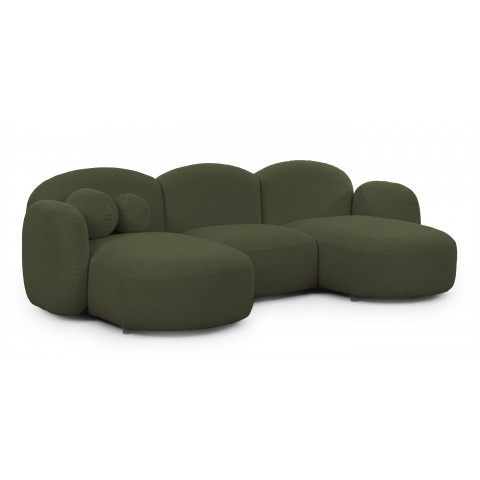 Komfortowy narożnik Bloop U-kształtny w kolorze zielonym do salonu