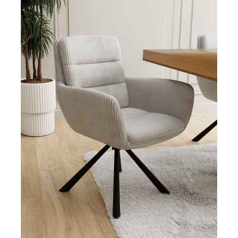 Krzesło tapicerowane obrotowe jasnoszare Bolo