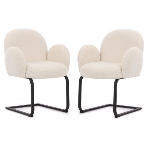 Dwa krzesła tapicerowane białe Bari