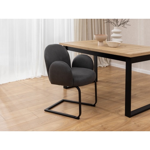 Krzesło tapicerowane antracytowe Bari