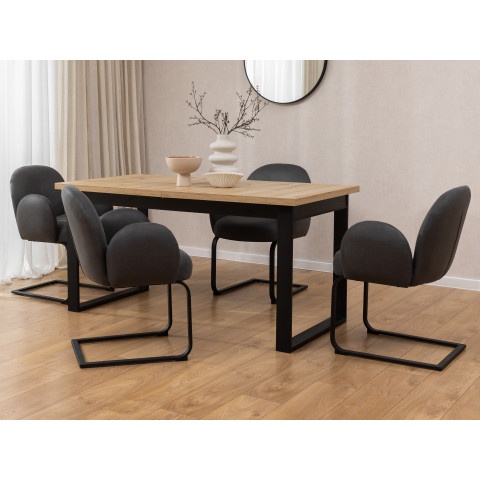 Dwa krzesła tapicerowane antracytowe Bari