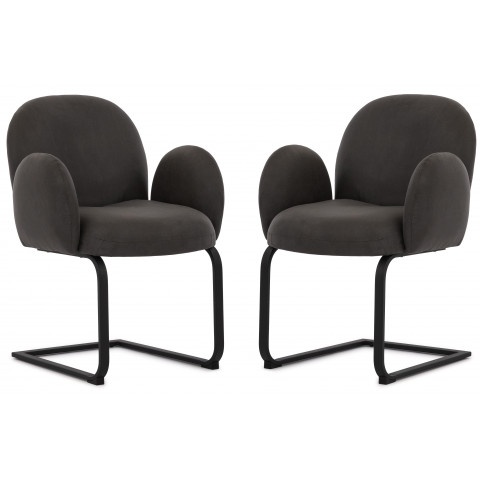 Dwa krzesła tapicerowane antracytowe Bari