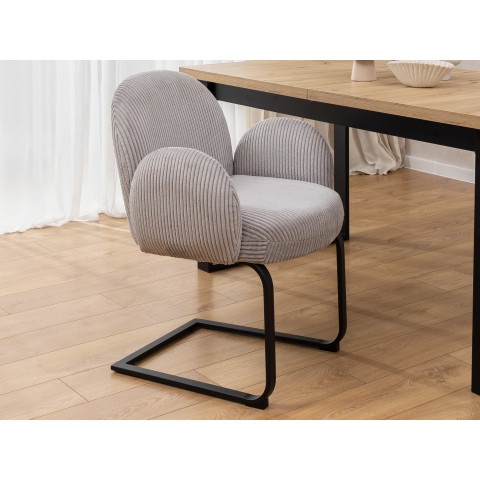 Krzesło tapicerowane jasnoszare Bari