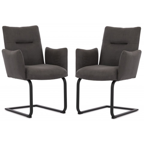 Dwa krzesła tapicerowane antracytowe Kato