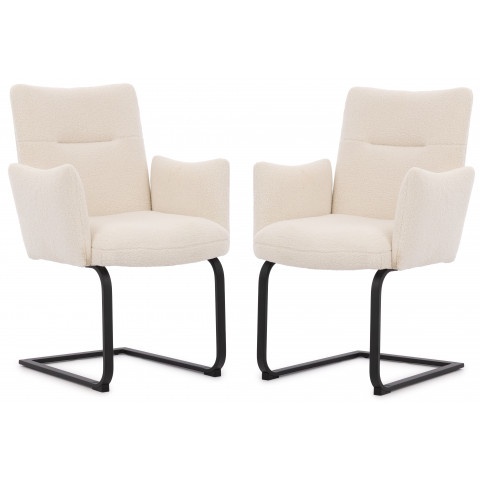 Dwa krzesła tapicerowane białe Kato