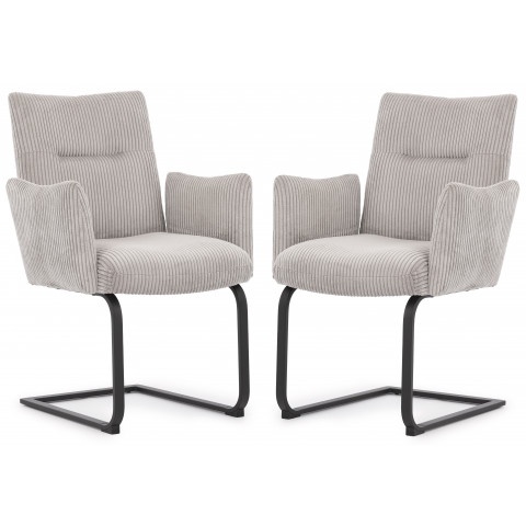 Dwa krzesła tapicerowane jasnoszare Kato