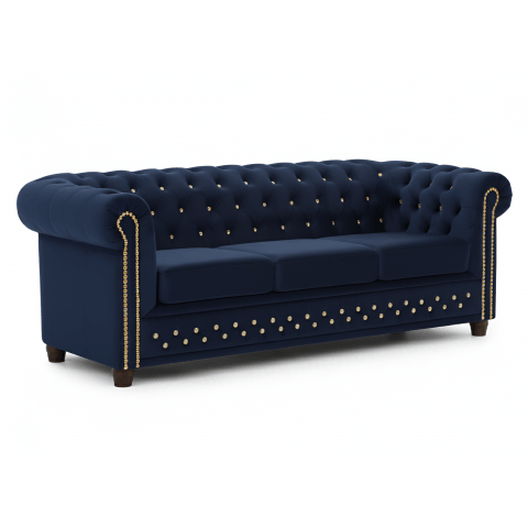 Sofa trzyosobowa pikowana Chesterfield FELIX BLINK 3 - tk. Riviera 81