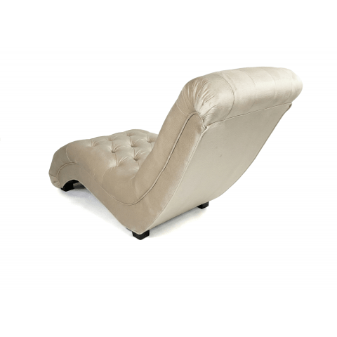 Szezlong beżowy pikowany leżanka Chesterfield TOKIO tk. Monolith 02 welur