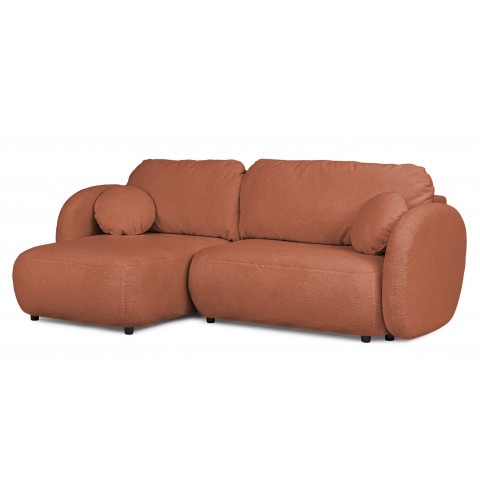 Narożnik Velano rozkładany Ceglasty Brąz - pojemnik na pościel