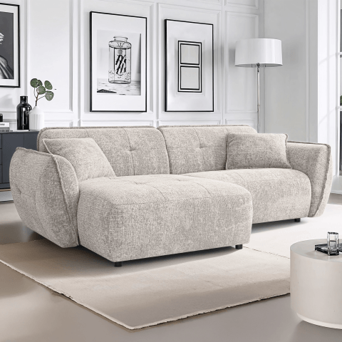 Narożnik Lumi – Obły Narożnik L nowoczesny z Przeszyciami