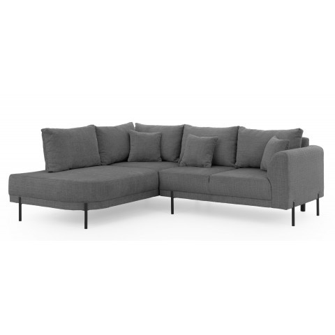 Narożnik szary Tilla – Nowoczesny na wysokich nóżkach – Komfortowe poduszki