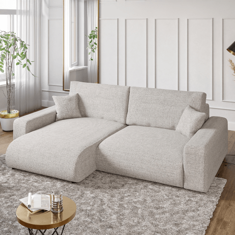 Narożnik rozkładany Candi Bis beżowy do salonu z funkcją spania