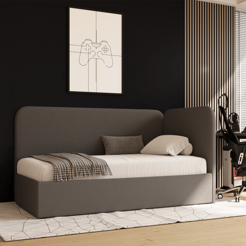 Łóżko młodzieżowe Miami jednoosobowe z pojemnikiem na pościel na wymiar