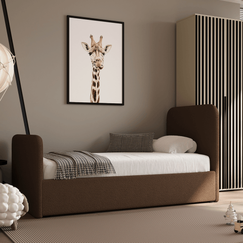 Łóżko młodzieżowe Dallas jednoosobowe z pojemnikiem na pościel na wymiar