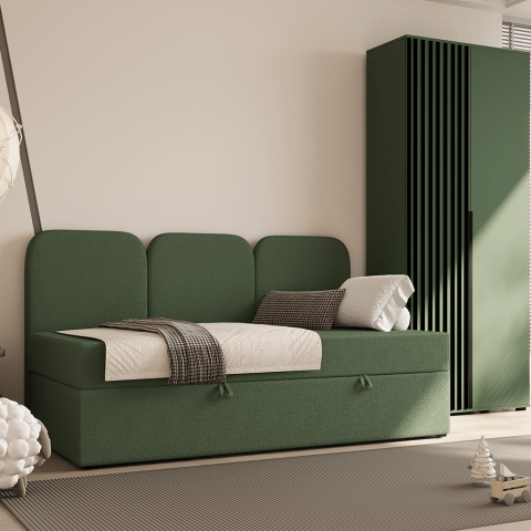 Łóżko Charlotte Comfort młodzieżowe z pojemnikiem na pościel na wymiar