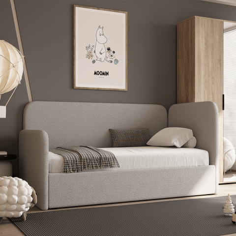 Łóżko młodzieżowe Waszyngton jednoosobowe z pojemnikiem na pościel na wymiar