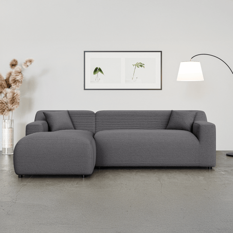 Elegancki szary narożnik do salonu Lotos – czteroosobowy nowoczesny