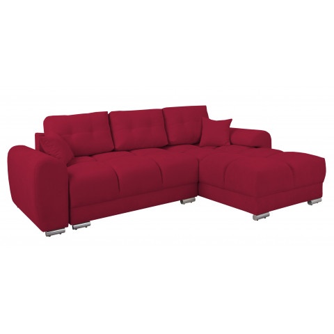 Narożnik z funkcją spania ZEMO BIS - Bordowy z Poduszkami