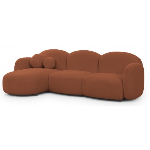 Nowoczesny, duży narożnik z ozdobnymi poduszkami Bloop