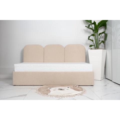 Łóżko młodzieżowe Charlotte tapicerowane z pojemnikiem na pościel na wymiar