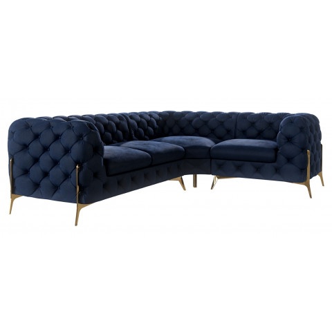 Granatowy narożnik na wysokich nóżkach TEO HIGH 2+E+1 Chesterfield