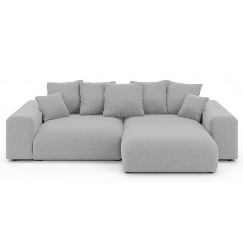 Szary, wygodny narożnik czteroosobowy z funkcją spania Cleo