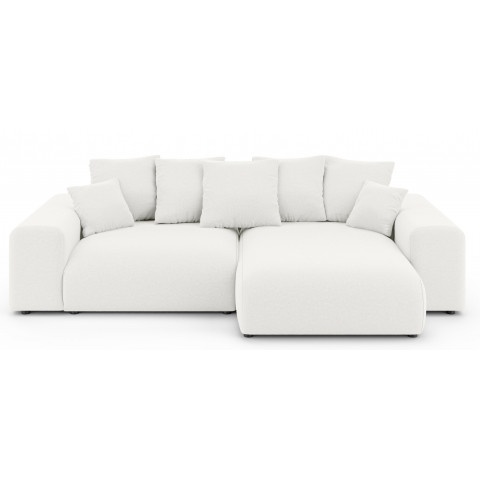 Śmietankowy narożnik czteroosobowy z funkcją spania Cleo