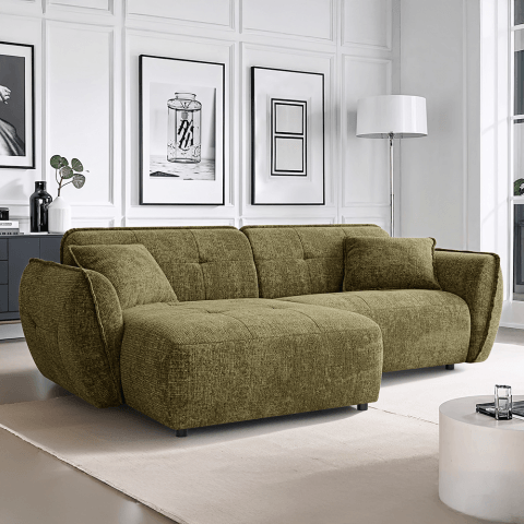 Narożnik Lumi Ciemna Zieleń – Elegancki z poduszkami