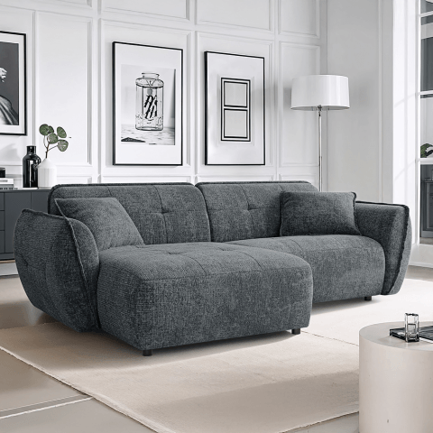 Narożnik Lumi Szary – Komfortowe siedzisko i obły kształt