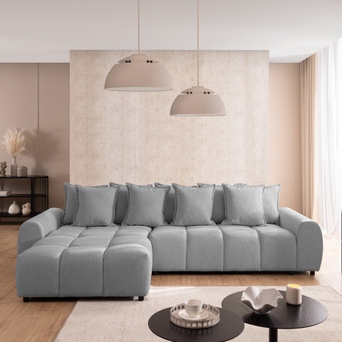 Przytulny narożnik szary Mallow – L-kształtny mebel wypoczynkowy