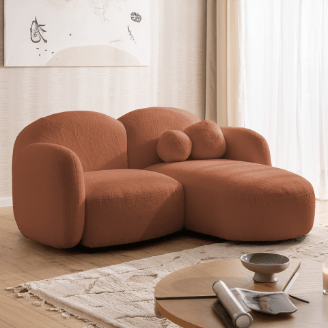 Narożnik Kompaktowy Bloop L-kształtny – Tkanina Boucle